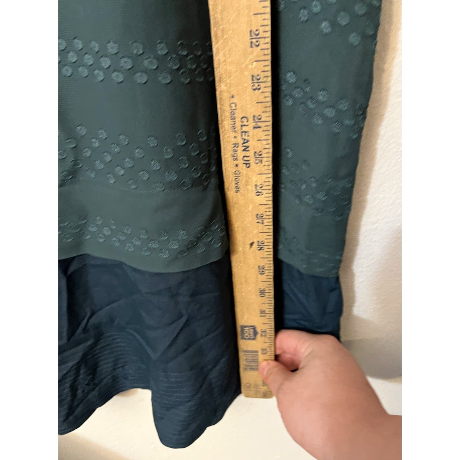 Madewell Madewell Slowbeat Shift Dress Dark Teal Size M Short Sleeve Ruffle Trim Texture Size 32" / US 10 / IT 46 - 4 Thumbnail