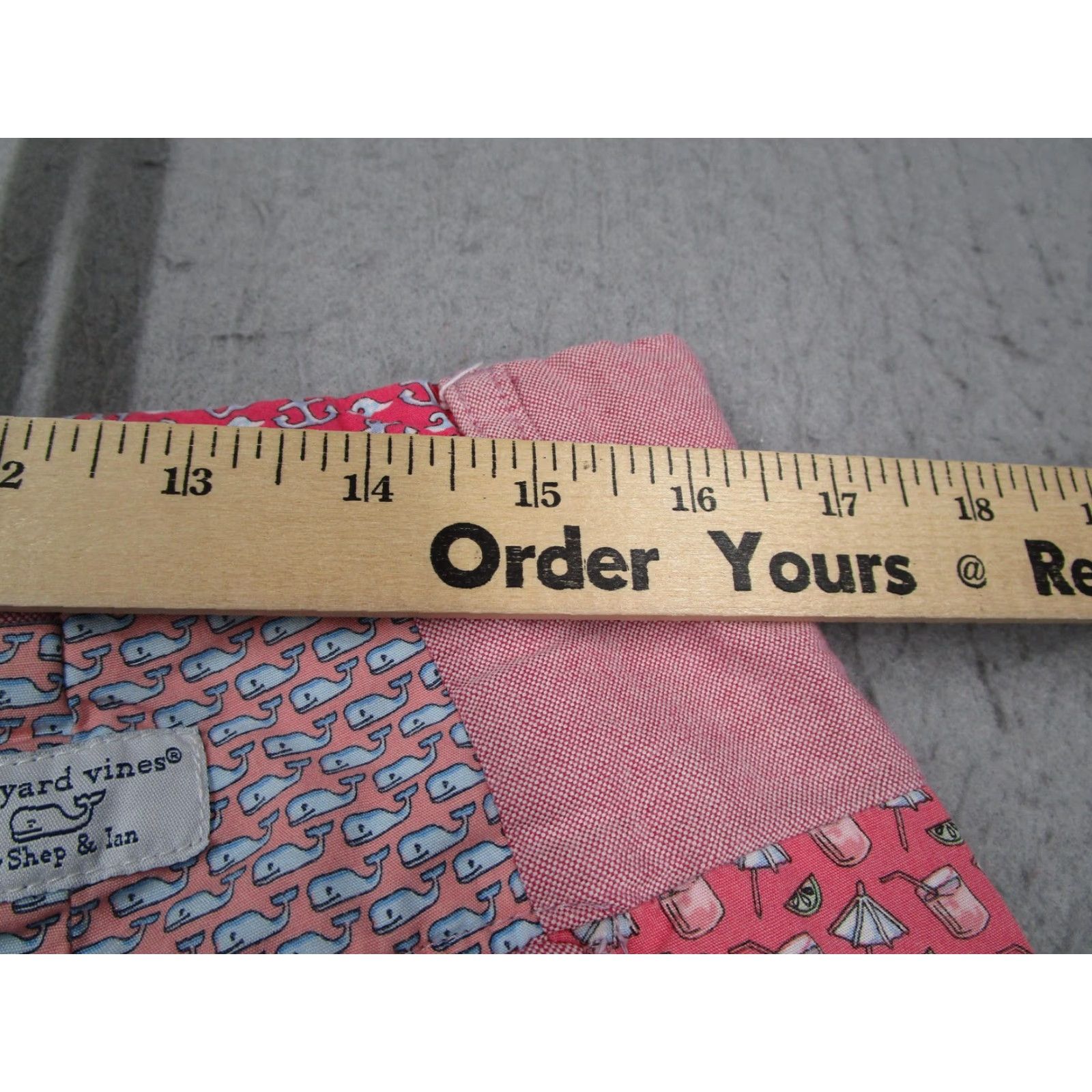 Vineyard Vines Vineyard Vines Shorts Mens 33 Pink Patchwork Madras Anchors Fish Whales Size US 33 - 6 Thumbnail