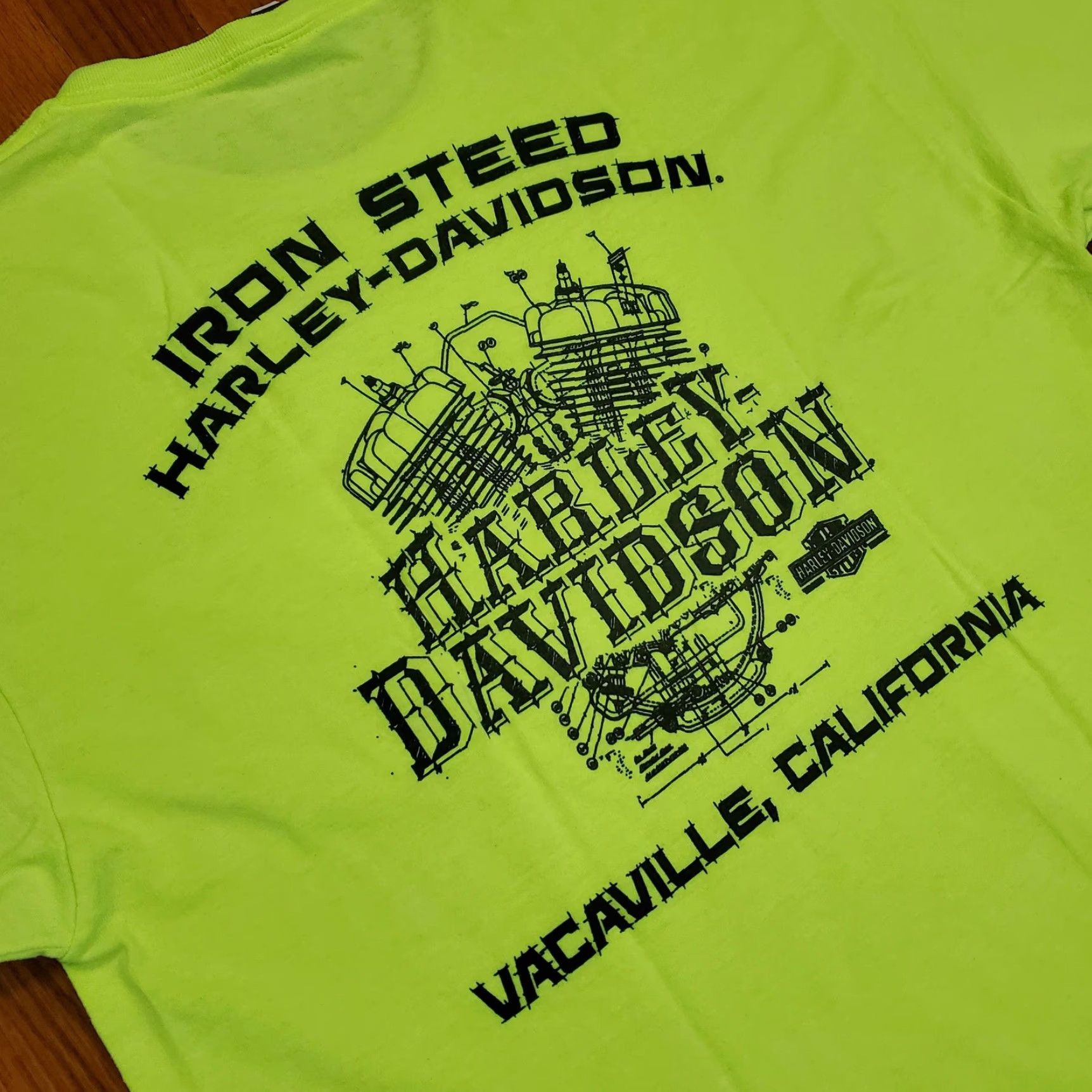 Harley Davidson Harley-Davidson Shirt Mens Large Green Iron Steed Vacaville CA Graphic Shirt Size US L / EU 52-54 / 3 - 2 Thumbnail