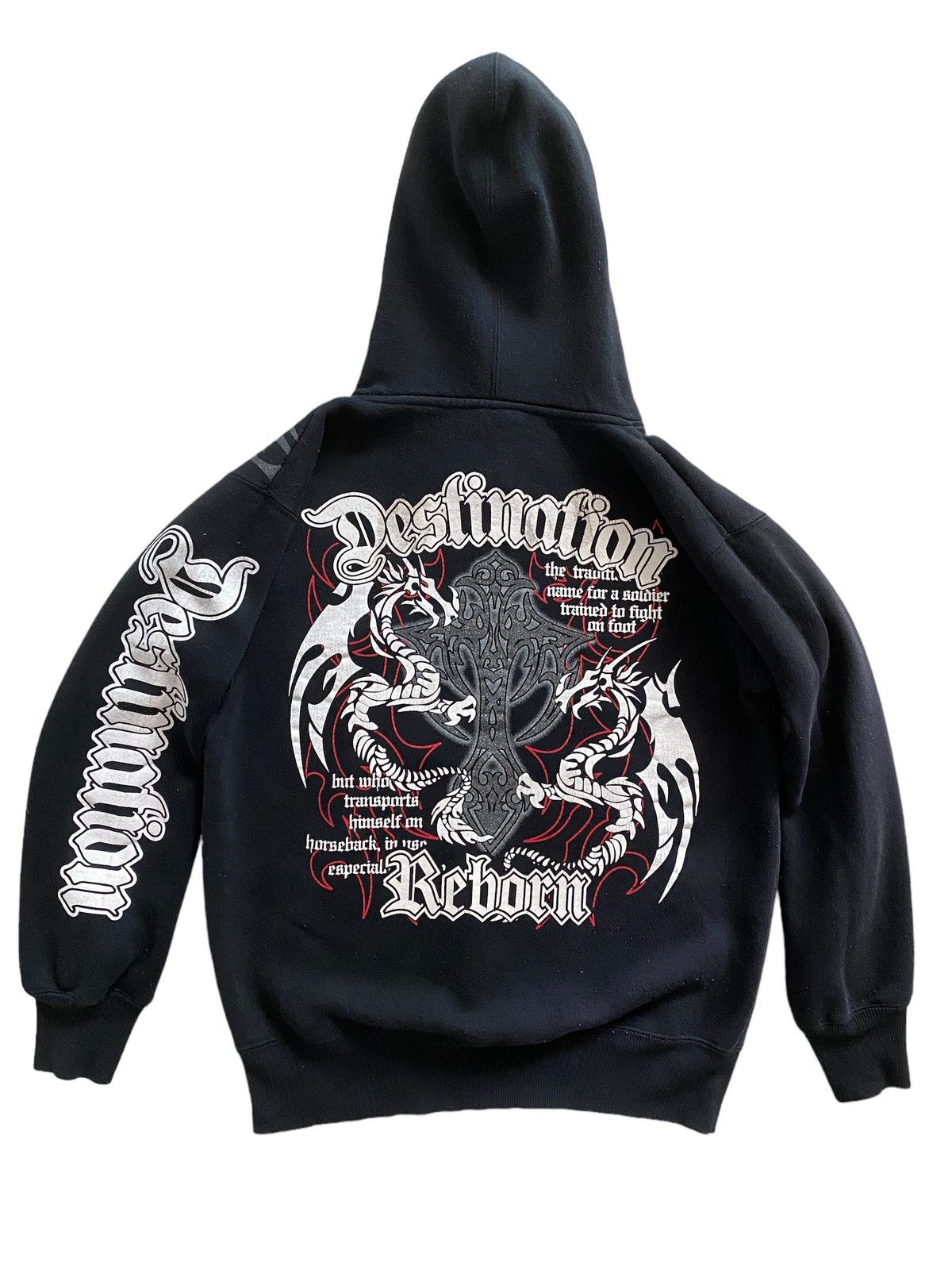 Vintage Destination Re'born Punk Design Hoodie Rare