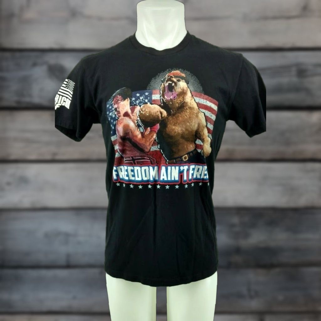 Vintage American AF Men's T-Shirt Black Medium Freedom Ain't Free Shirt Size US M / EU 48-50 / 2 - 1 Thumbnail