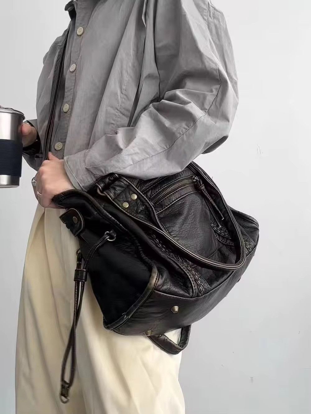 Vintage Vintage Pu Leather Hobo Shoulder Bag Size ONE SIZE - 1 Thumbnail