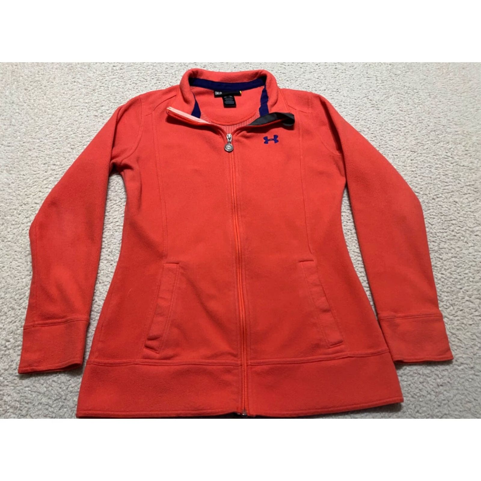 Under Armour Under Armour Womens Jacket Small Pink Full Zip Fleece Long Sleeve Semi Fitted Size S / US 4 / IT 40 - 3 Thumbnail