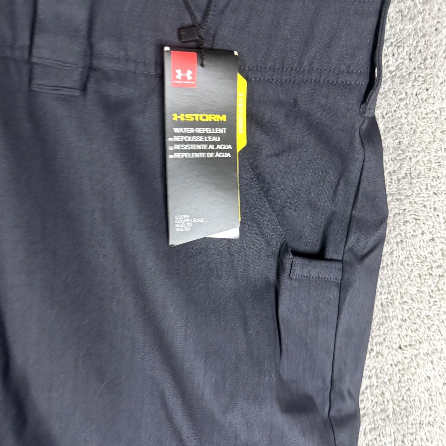 Under Armour Under Armour Storm Cargo Pants Mens 46x37 Navy Water Repellent Workwear Pants Tailored Casual Mens 46x37 Blue Cargo Pocket Navy Storm Water Resistant Size US 30 / EU 46 - 2 Thumbnail