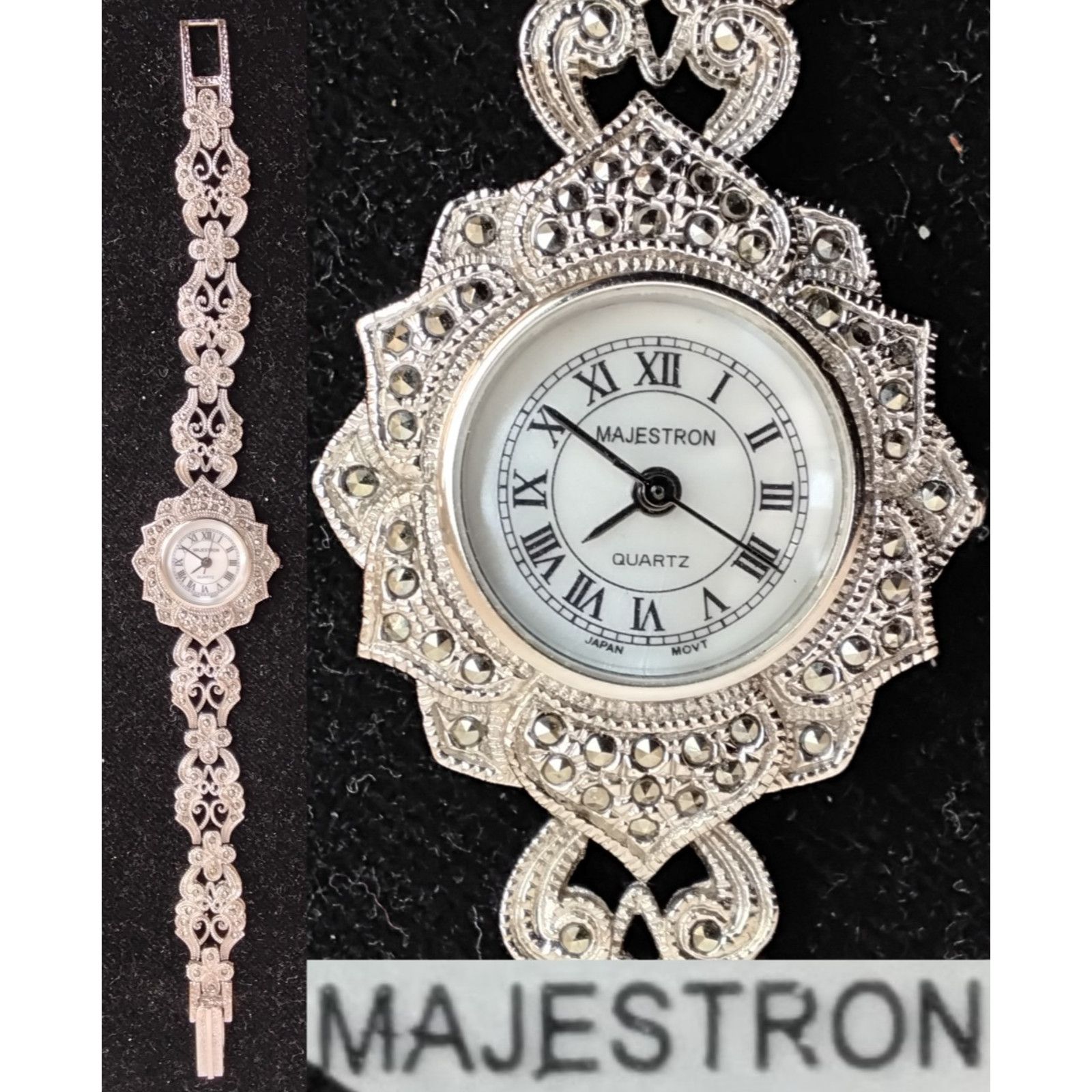 Other Majestron Ladies Watch Silver Tone Gemmed Vintage Hong Kong Size ONE SIZE - 1 Thumbnail