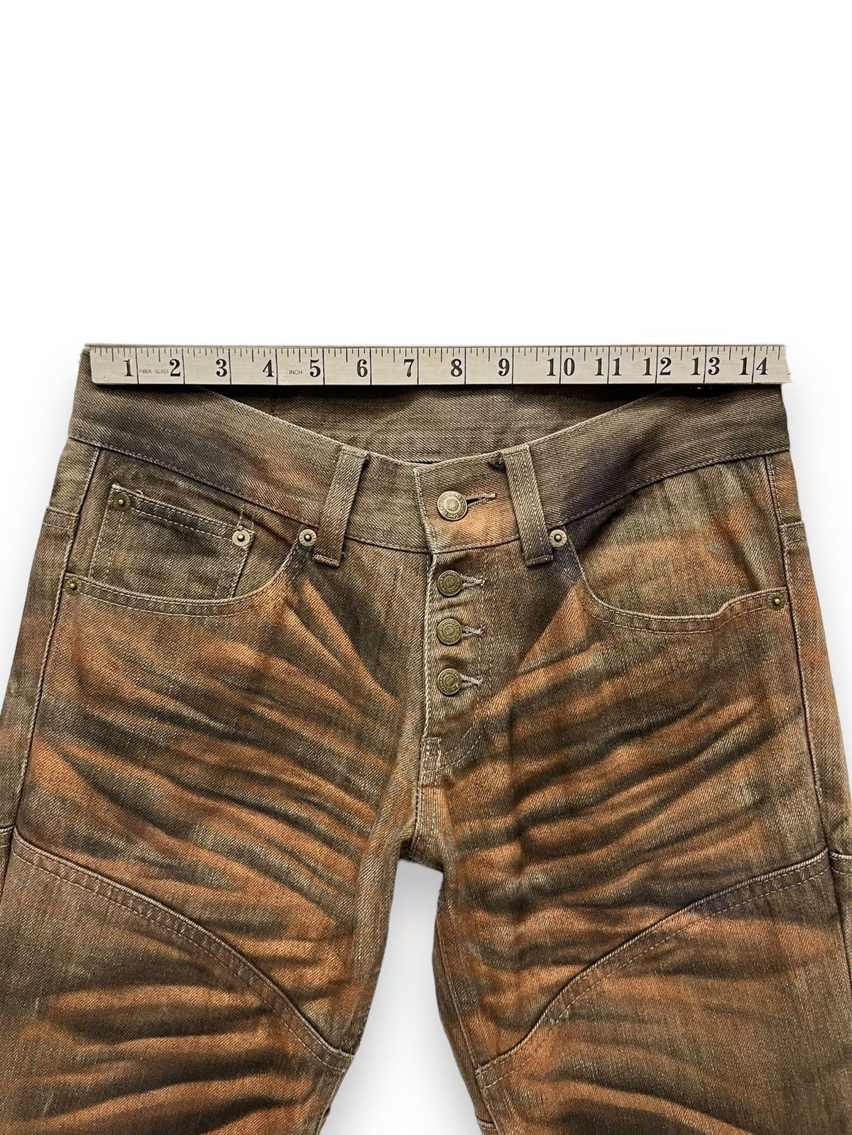 Very Rare 🔥TORNADO MART Smoke Brown Gold Dust Whisker Laced Leg Flare