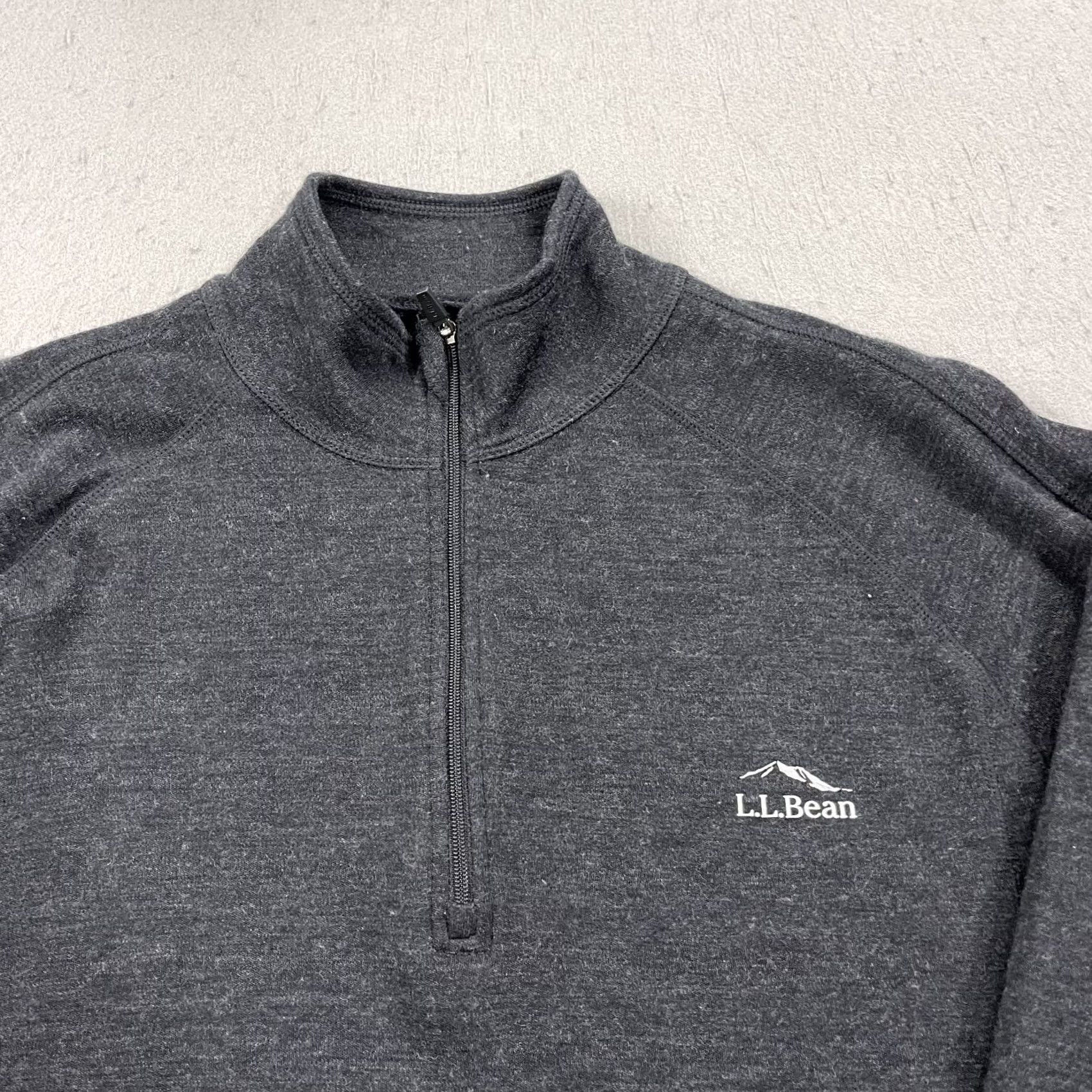 Vintage L.L. Bean Jacket Mens LT Gray Wool Pullover 1/4 Zip Big & Tall Sweater Winter Fall Mens Size US L / EU 52-54 / 3 - 2 Thumbnail