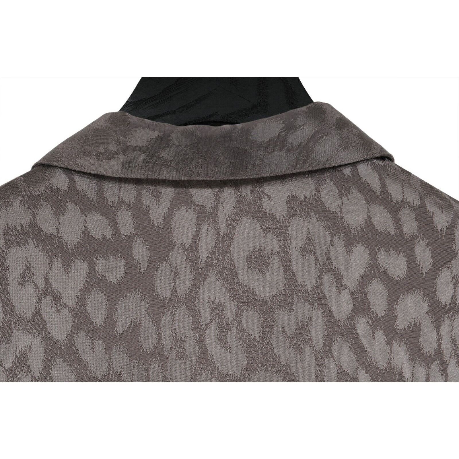 Dior Leopard Print Satin Button Down Shirt 41 / 16 Grey Size US M / EU 48-50 / 2 - 6 Thumbnail