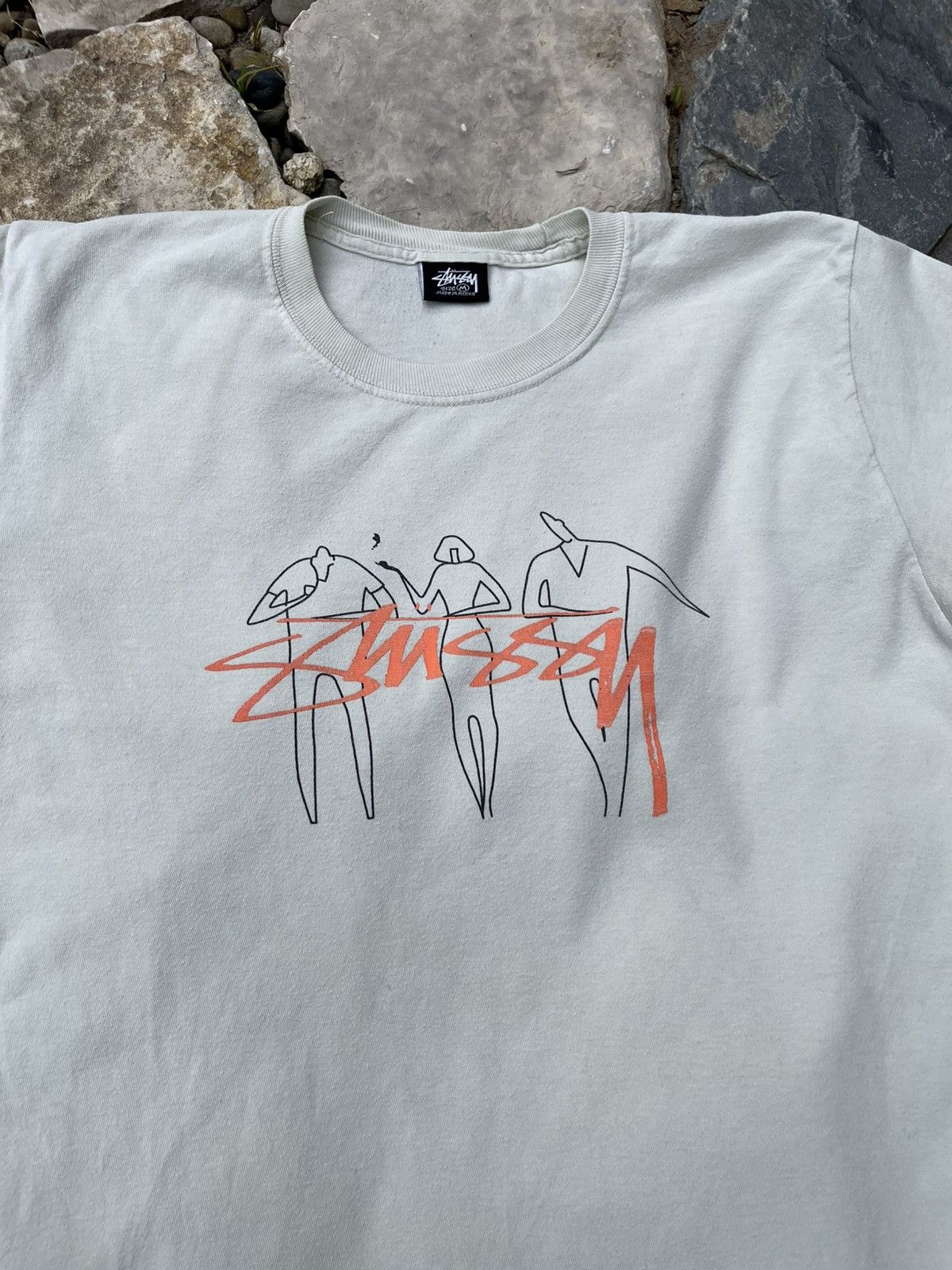 Japanese Brand × Stussy Vintage Stussy 3 people tee t-shirt washed rare central logo Size US M / EU 48-50 / 2 - 3 Thumbnail