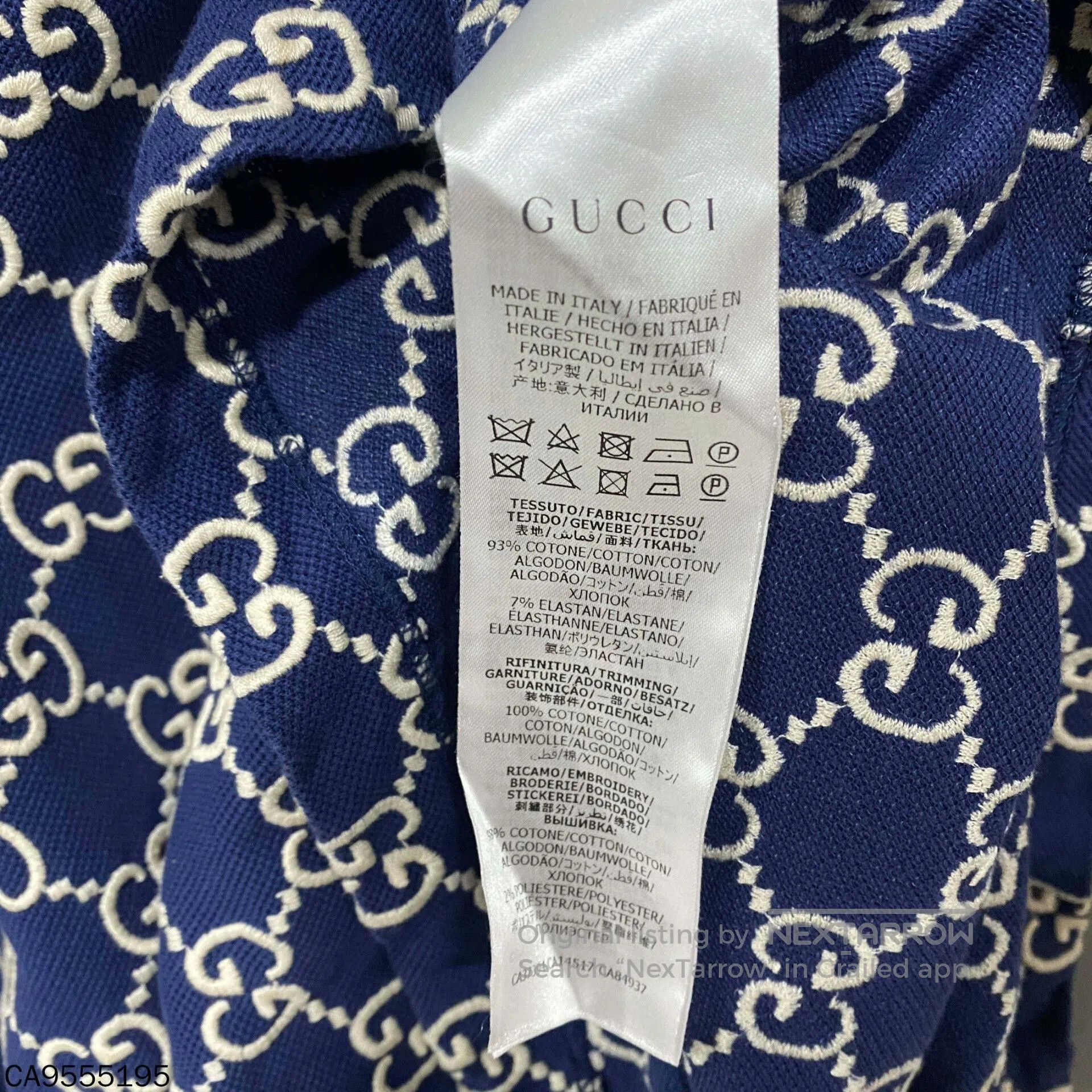 Gucci Embroidered GG Blue Short Sleeve Gucci. Size US M / EU 48-50 / 2 - 5 Thumbnail