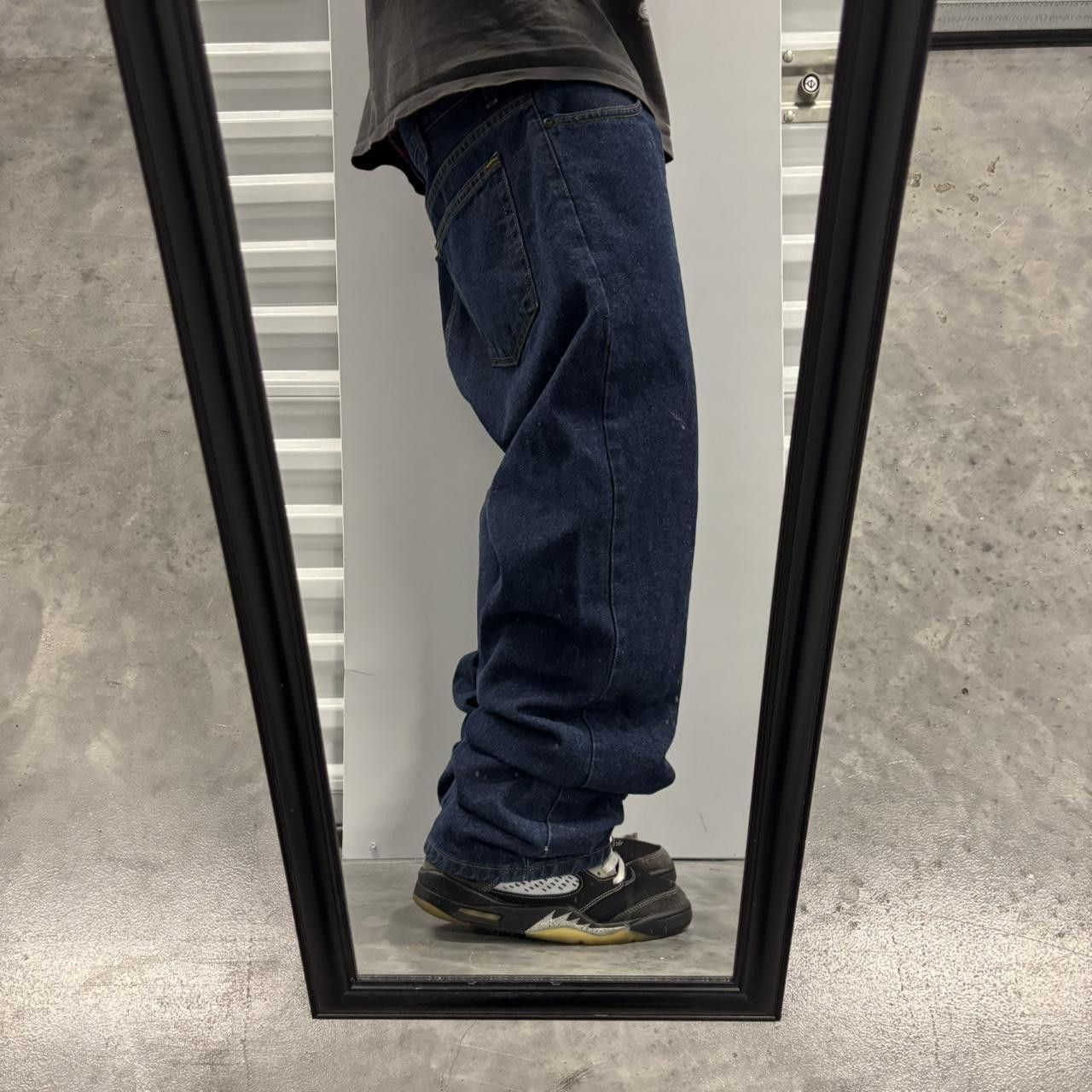 Japanese Brand × Vintage Crazy Vintage Y2K/2000s Baggy Grunge Dark Wash Skater Denim Jeans! Size US 36 / EU 52 - 2 Thumbnail