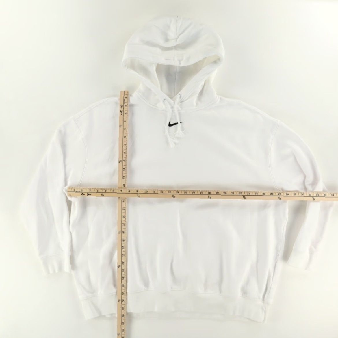 Nike Nike Center Swoosh Solid Long Sleeve Hoodie White Women's 2XL Shirt Size XXL / US 16-18 / IT 52-54 - 3 Thumbnail