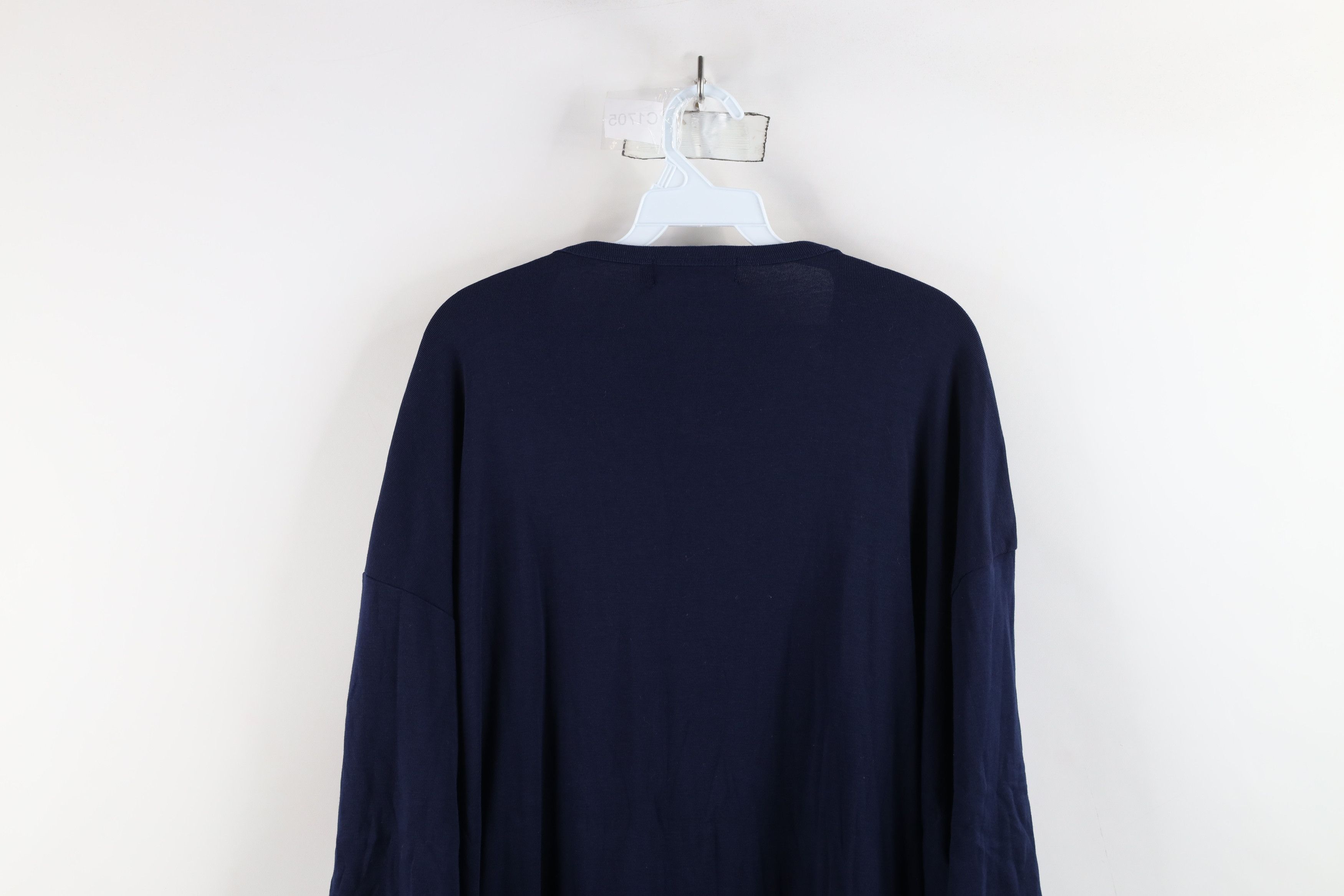 Ralph Lauren × Vintage Deadstock Vintage 90s Ralph Lauren V-Neck T-Shirt Navy Blue Size US XL / EU 56 / 4 - 11 Thumbnail