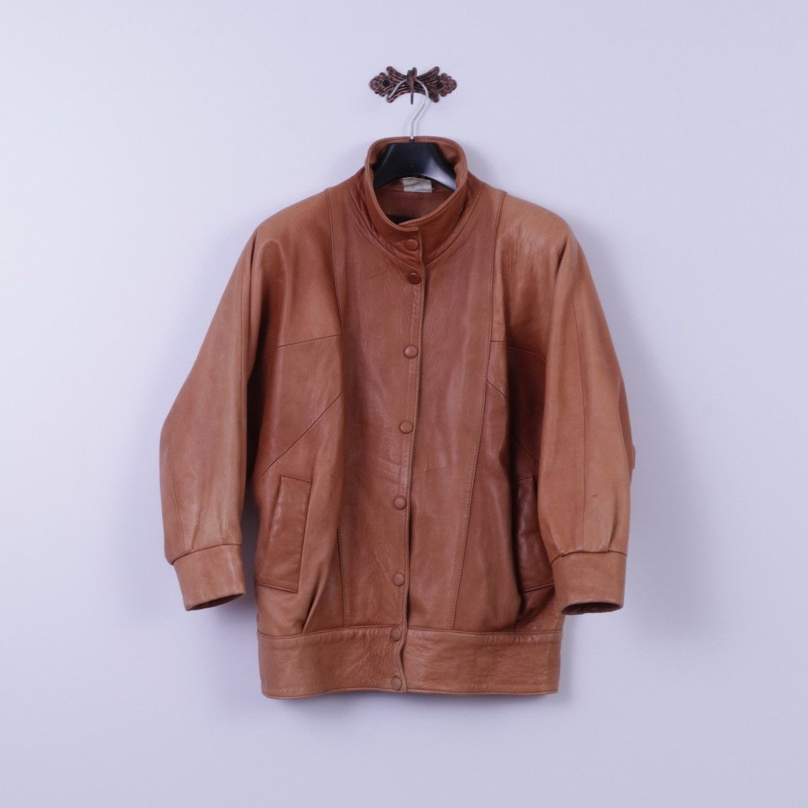 Vintage Albir Piel Womens M Bomber Jacket Brown Leather 2890 Size M / US 6-8 / IT 42-44 - 1 Thumbnail