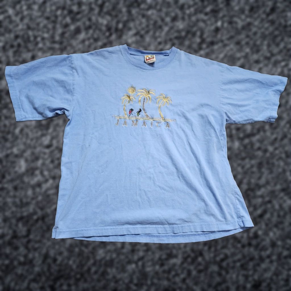 Vintage VINTAGE American Tee's Jamaica Embroidered Souvenir T-Shirt Unisex Adults XL Blue 90s Travel Shirt Size US XL / EU 56 / 4 - 1 Thumbnail
