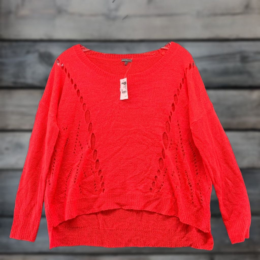 Vintage NWT Charlotte Russe Sweater Open Knit Lightweight Womens S Red Boat Neck Pullover Casual Knitwear Size S / US 4 / IT 40 - 1 Thumbnail