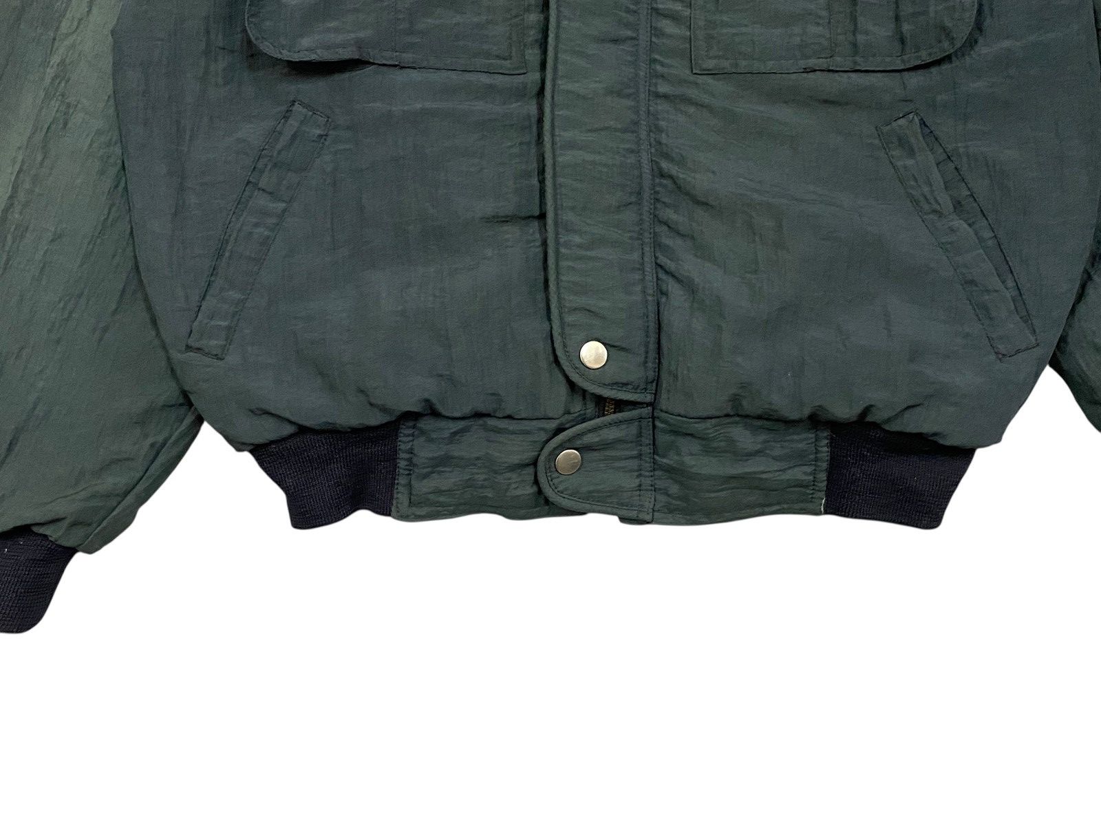 Vintage Vtg Green Crinkled Nylon Bomber Jacket Sherpa Lined Size US L / EU 52-54 / 3 - 7 Thumbnail