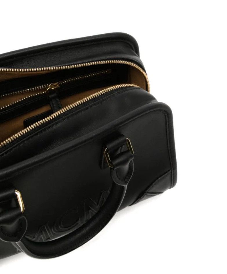 MCM NWT MCM Aren Mini Crossbody Black Leather Logo Embossed Bag Size ONE SIZE - 5 Thumbnail
