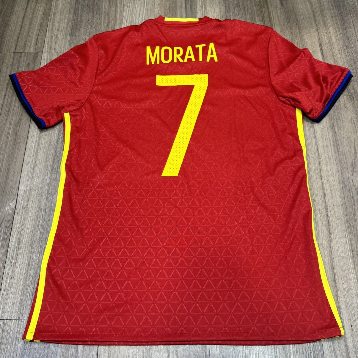 Adidas Spain 15/16 home shirt #7 Morata Size US M / EU 48-50 / 2 - 2 Thumbnail