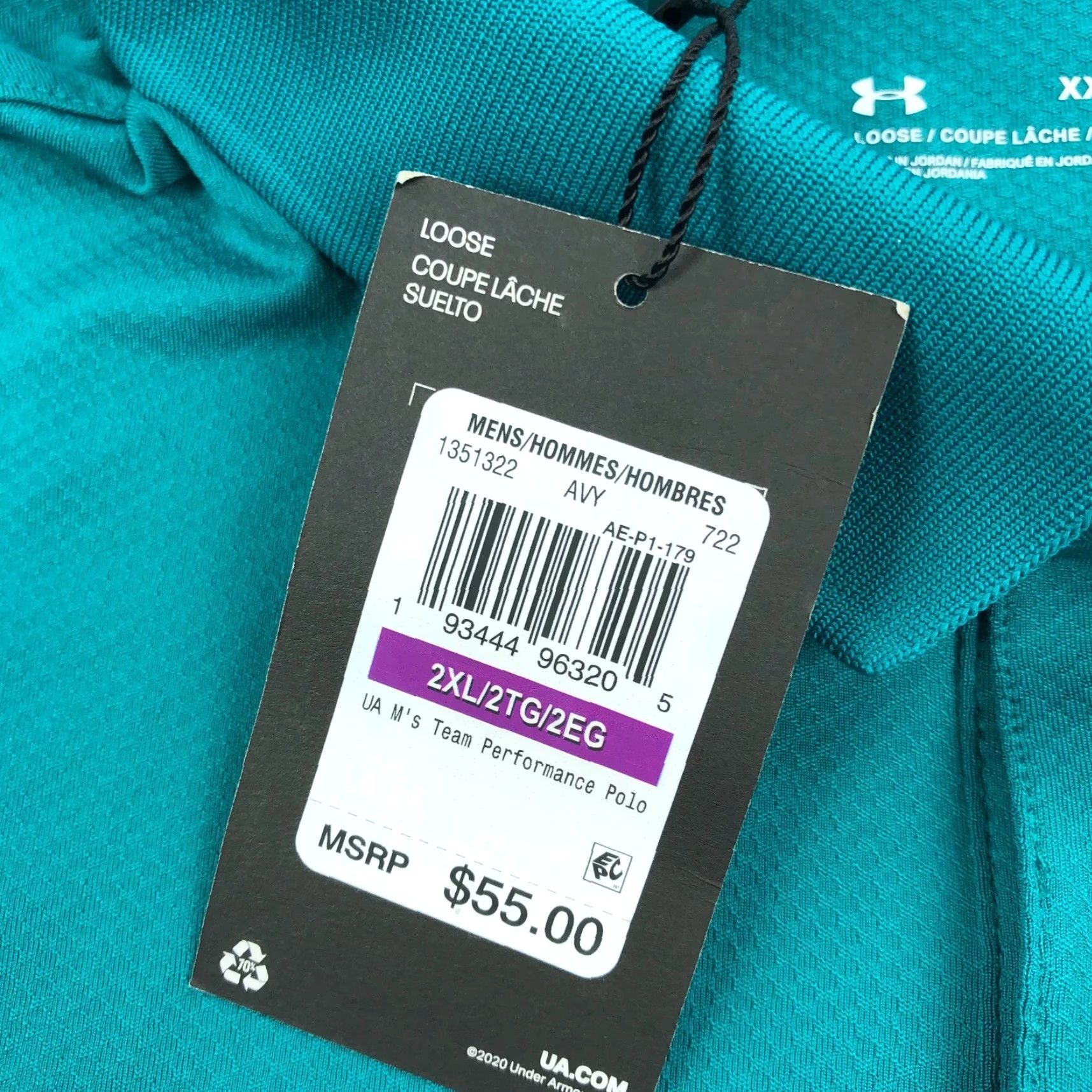 Under Armour Under Armour Men's 2XL UNCW Golf Team Performance Polo Shirt Teal Loose Fit Shirt M 2XL Embroidery Logo College Sports Size US XXL / EU 58 / 5 - 6 Thumbnail