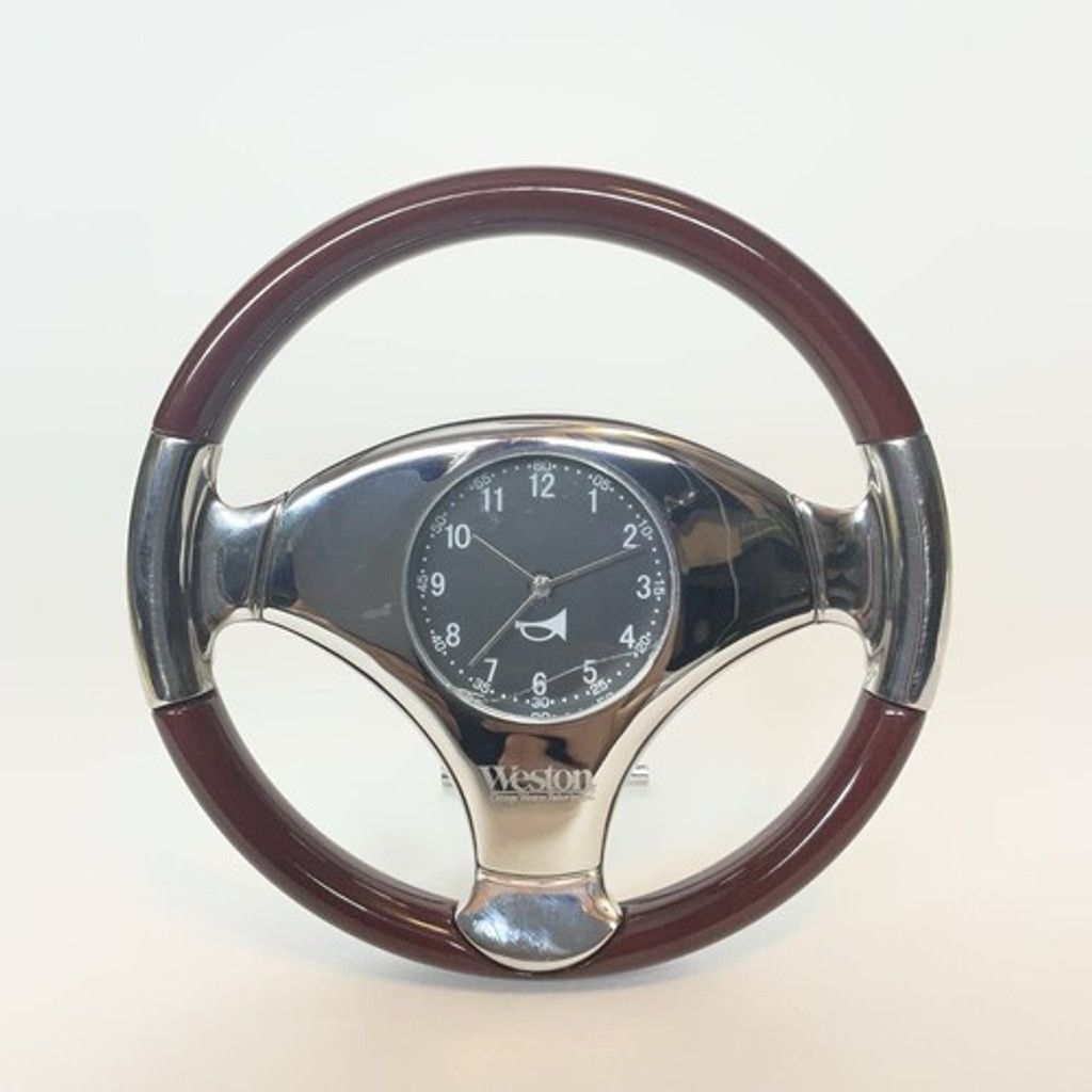 J.M. Weston Vintage Weston Chrome and Steering Wheel Desk Clock 6" FLAW Size ONE SIZE - 10 Thumbnail