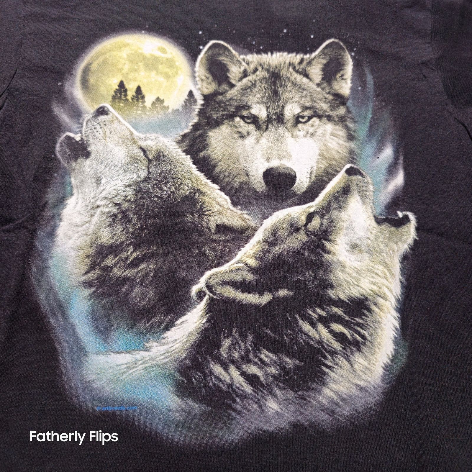 Delta Three Wolf Moon Graphic T-Shirt Black Howling Wolves Small Size US S / EU 44-46 / 1 - 2 Thumbnail