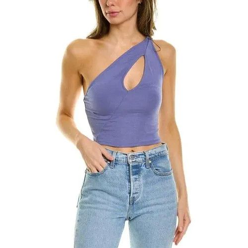 Other We Wore What Women's Cutout One Shoulder Tank, Blue Slate, S Size S / US 4 / IT 40 - 1 Thumbnail