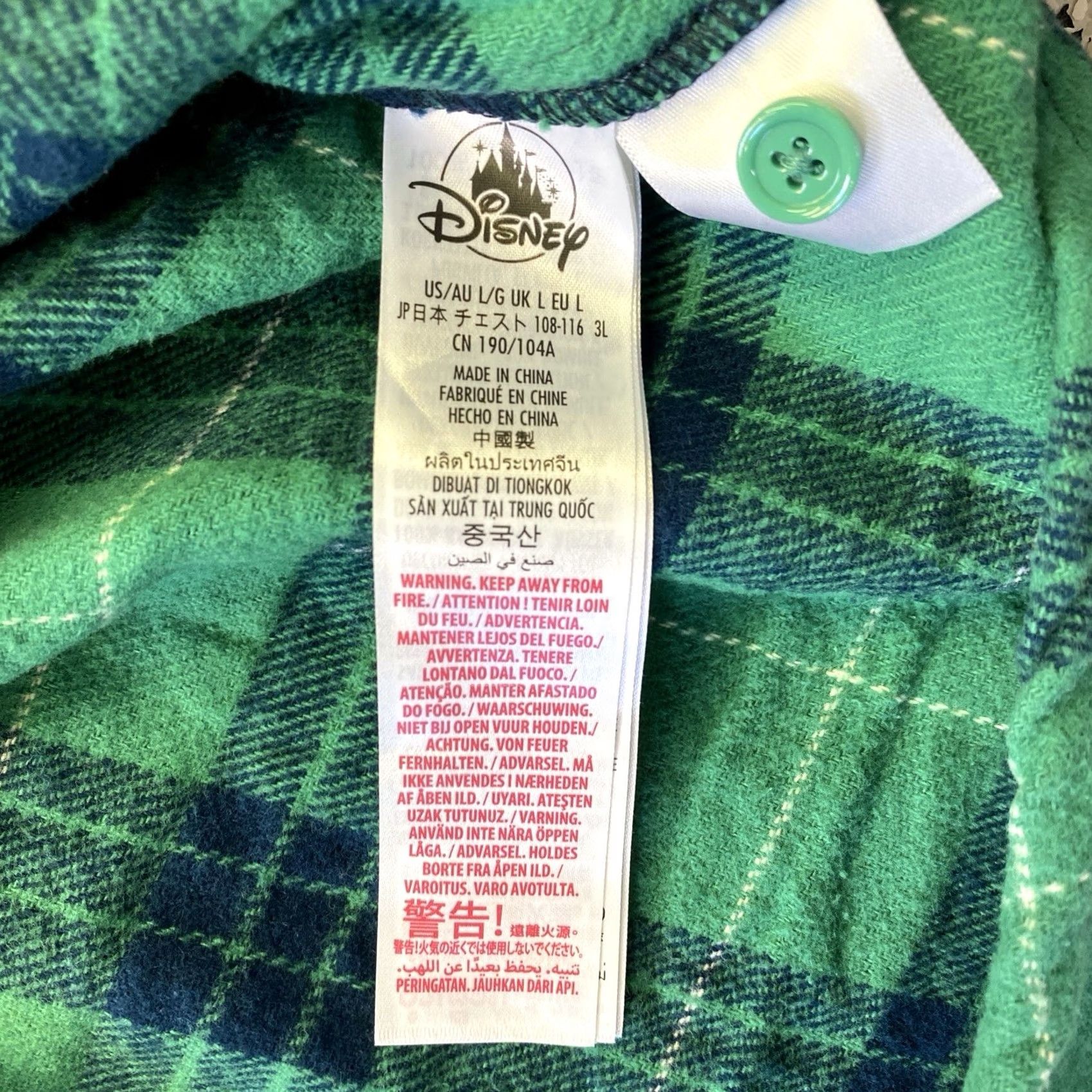 Disney Disney Goofy Flannel Shirt Mens Large Green Plaid Button-Front Outdoor Shirt Size US L / EU 52-54 / 3 - 5 Thumbnail