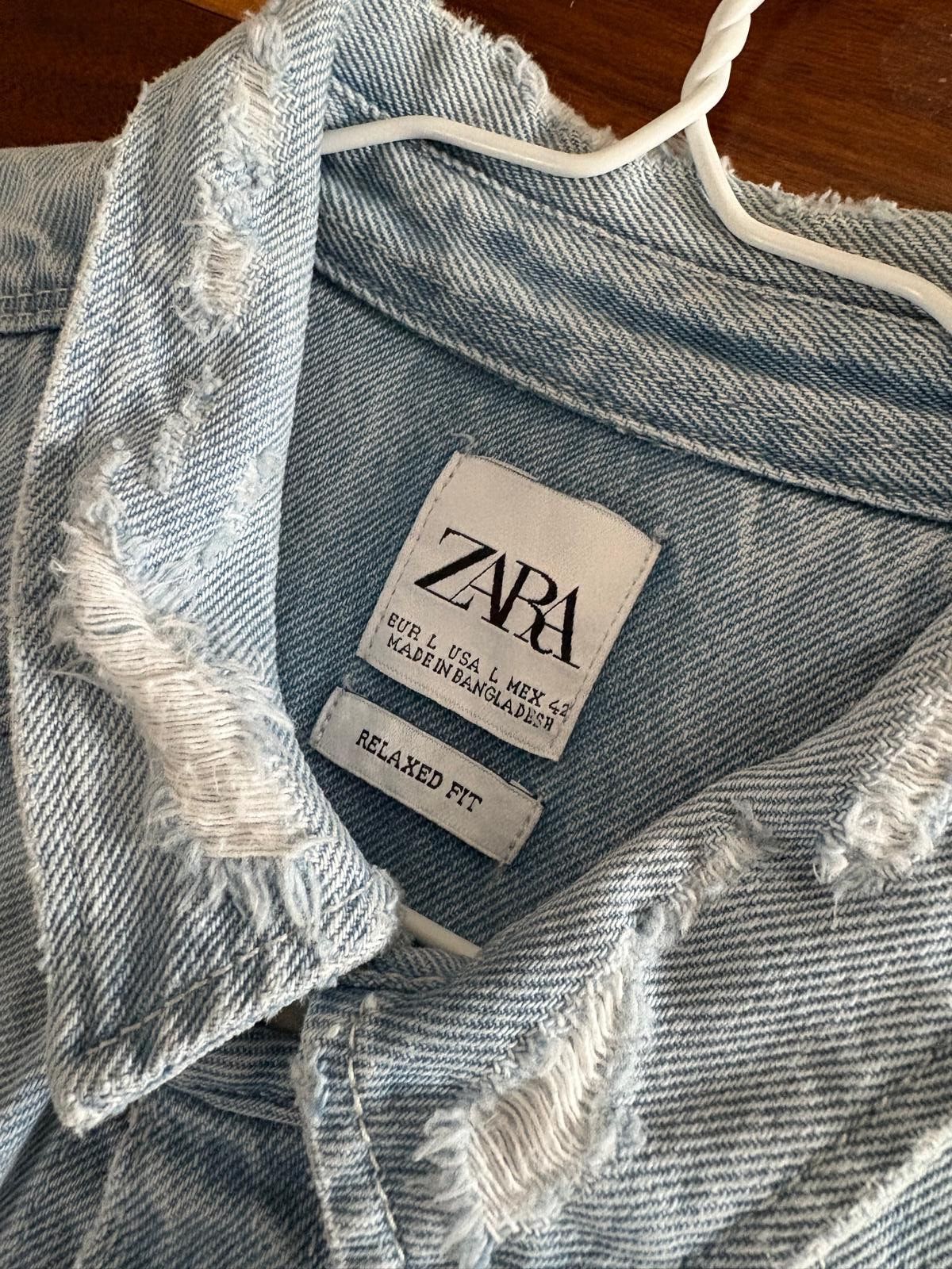 Zara Zara Men Ripped denim overshirt Size US L / EU 52-54 / 3 - 3 Thumbnail