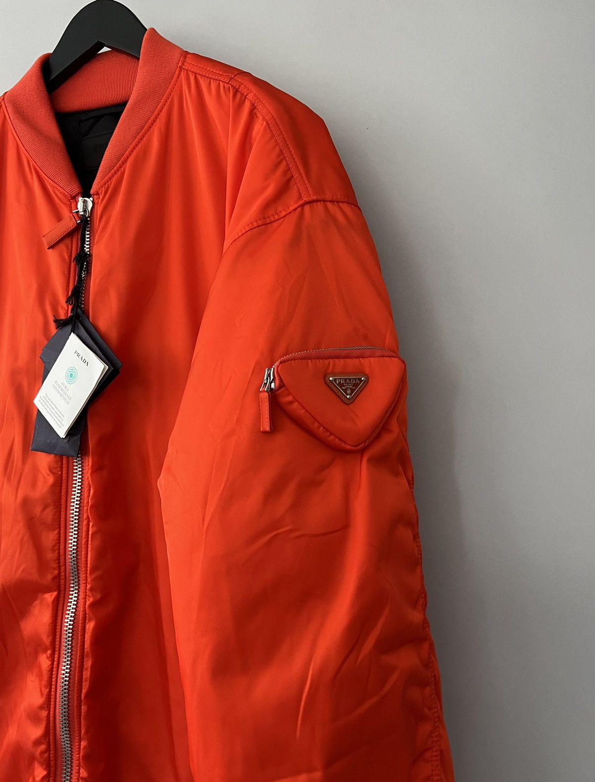Prada $6.8k Prada Faux-fur Trim Bomber Coat In Orange Size US S / EU 44-46 / 1 - 8 Thumbnail