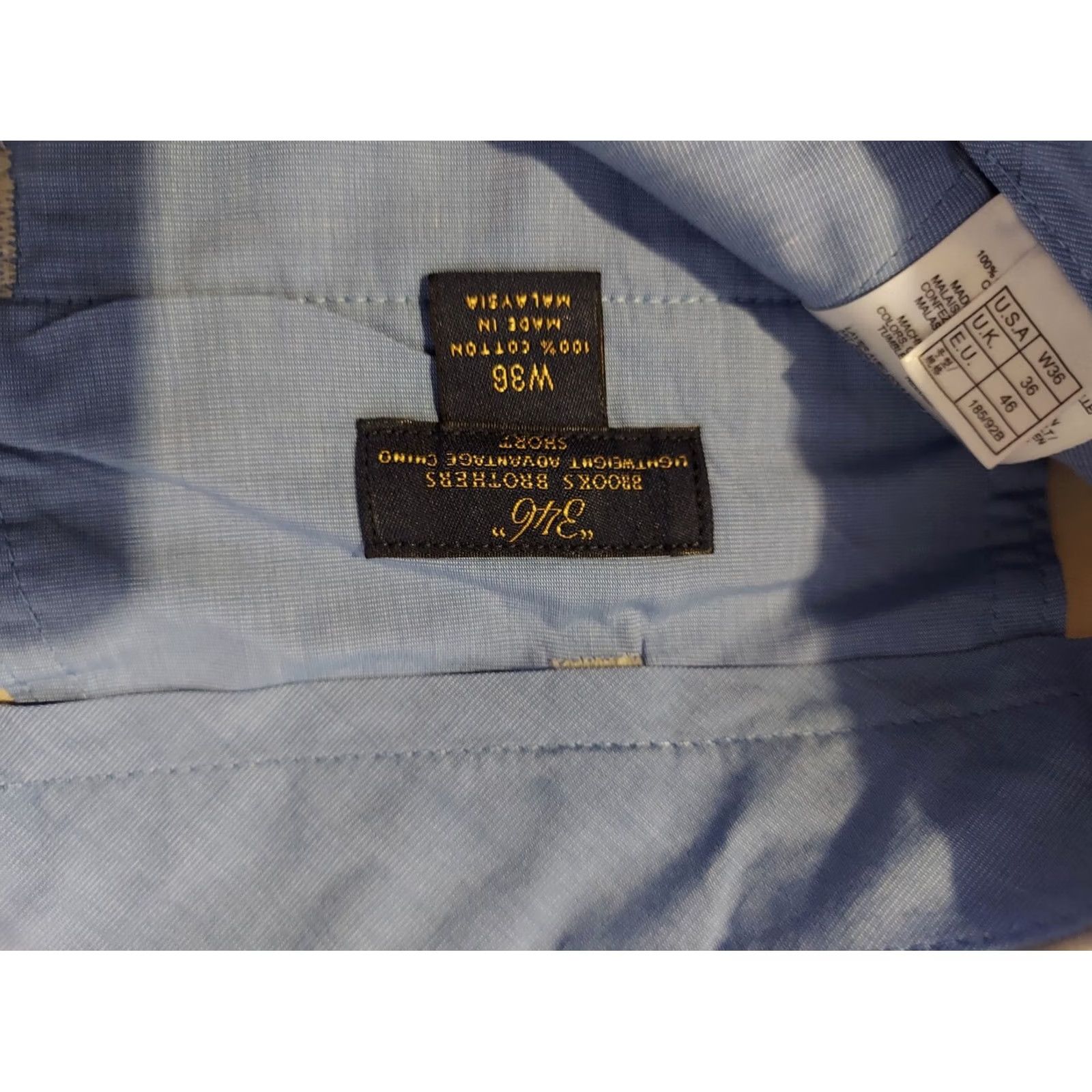 Brooks Brothers Mens Brooks Brothers 36 Cotton Chino Shorts Khaki Size US 36 / EU 52 - 4 Thumbnail