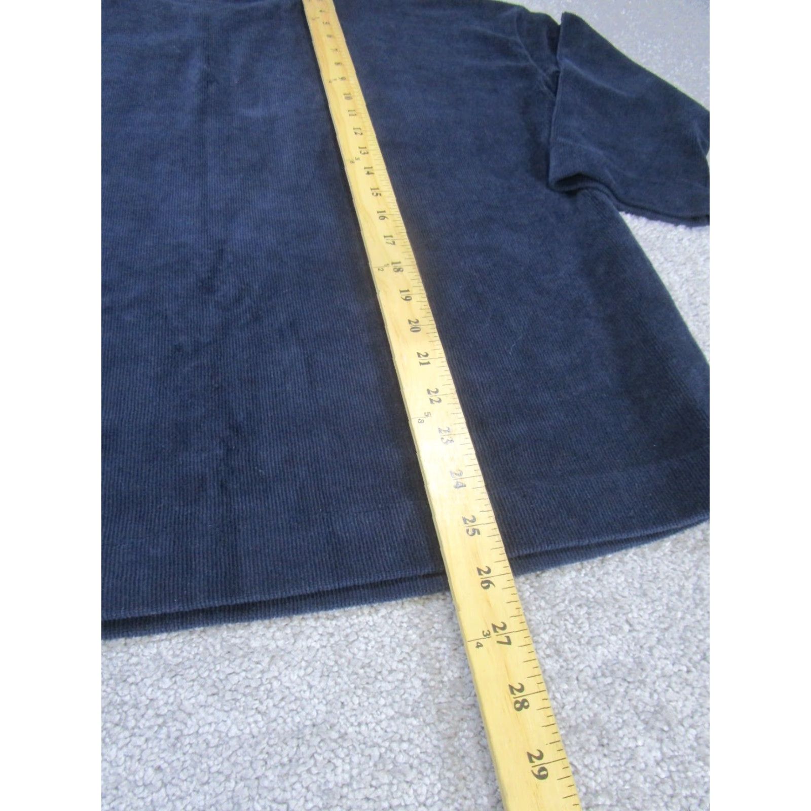 Vintage VINTAGE Pure Jill Sweater Womens Medium Pullover V-Neck Long Sleeve Cotton Blend Navy Blue Size M / US 6-8 / IT 42-44 - 4 Thumbnail