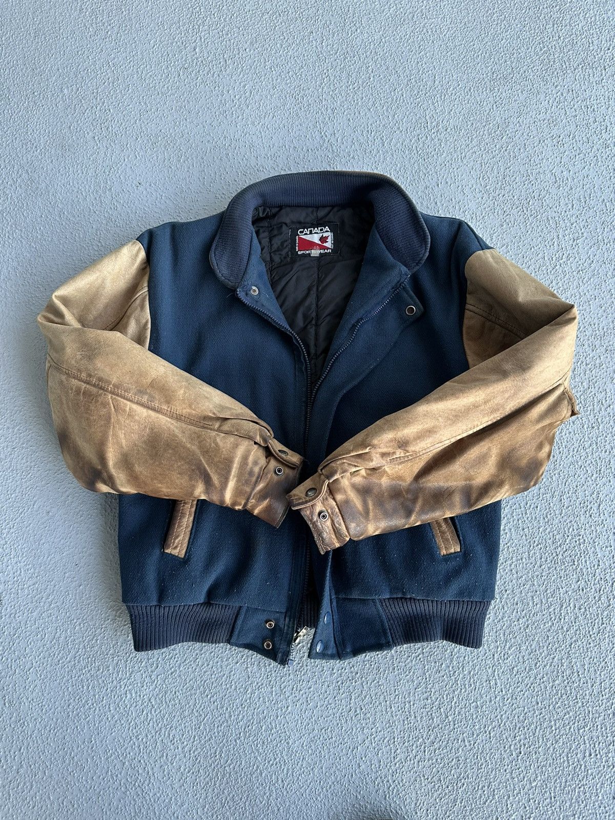 Other CANADA SPORTWEAR BLUE AND BROWN BASEBALL JACKET Size US M / EU 48-50 / 2 - 1 Thumbnail