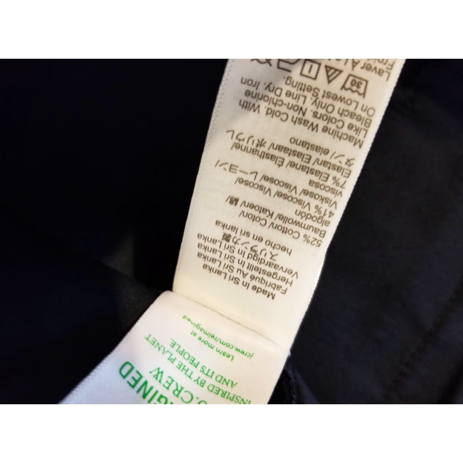 J.Crew Womens J.CREW Dress Pants 16 Navy Blue Cotton Chino Flat Front Pockets Slacks Trousers Size 38" / US 16 / IT 52 - 4 Thumbnail