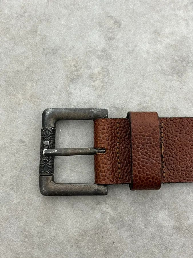 Roberto Cavalli Studded Brown Leather Belt