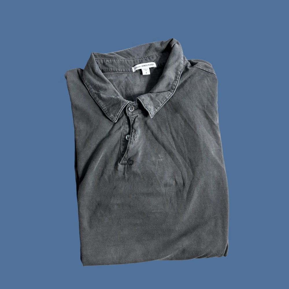 James Perse James Perse Polo Shirt Mens XL Gray Short Sleeve Cotton Jersey Pullover Button Collared Classic Fit USA Size US XL / EU 56 / 4 - 1 Thumbnail