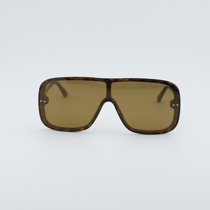 Bottega Veneta Bottega Veneta BV0167S 003 Sunglasses Havana Shield Frame Size ONE SIZE - 2 Thumbnail