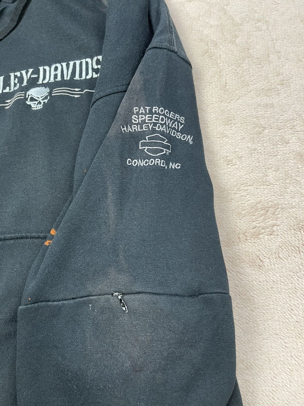 Harley Davidson Vintage HARLEY DAVIDSON Thrash Centre Skull Logo Pull Over Size US L / EU 52-54 / 3 - 4 Thumbnail