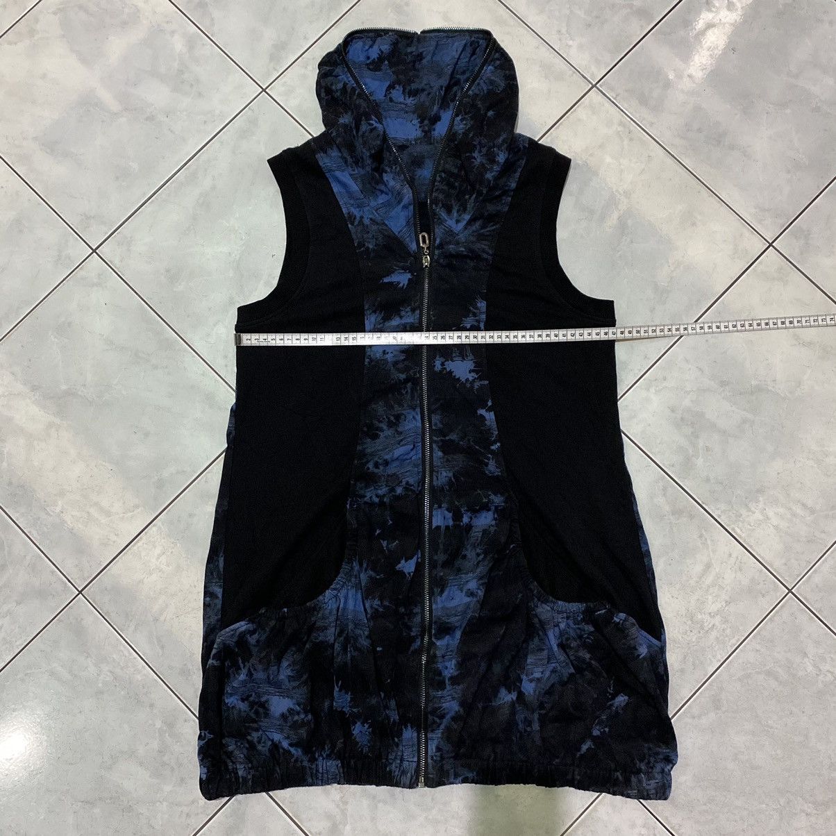 Japanese Brand Japanese GOA Style Blue Dark Gothic Sleeveless Hoodie Size US M / EU 48-50 / 2 - 20 Thumbnail