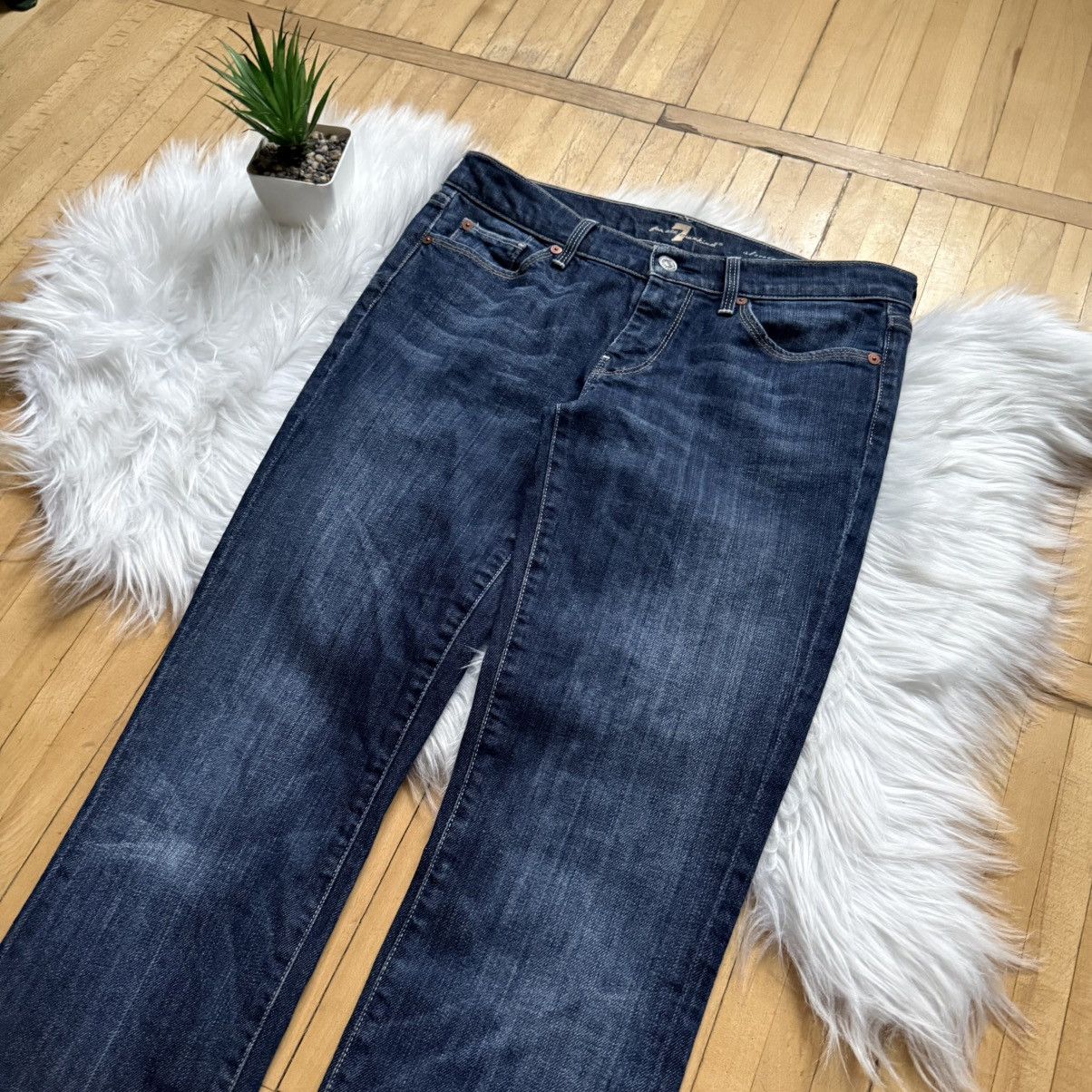 7 For All Mankind 📌 Vintage 90s 7 For All Mankind Straight leg Faded Jeans Size 28" / US 6 / IT 42 - 8 Thumbnail