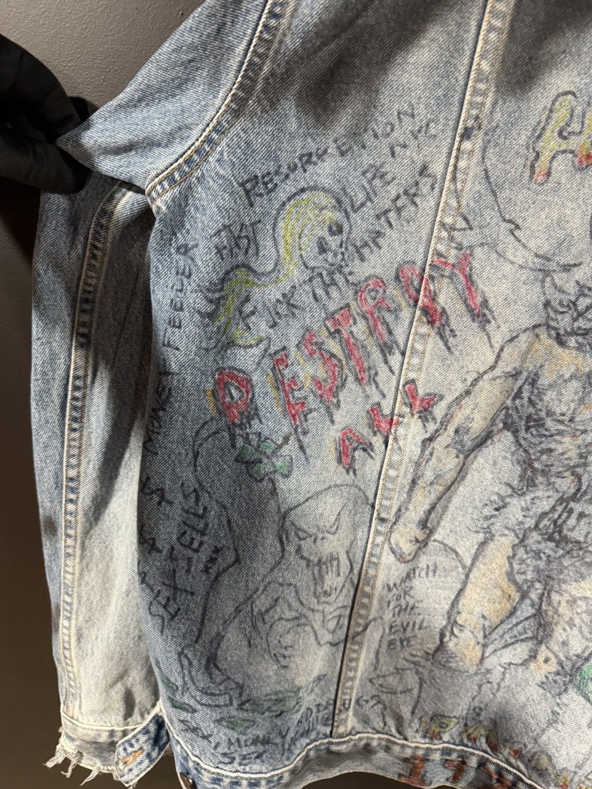 Vintage 1990s Vintage Levi’s Art Punk Grunge Distressed Jacket XXL Size US XXL / EU 58 / 5 - 14 Thumbnail