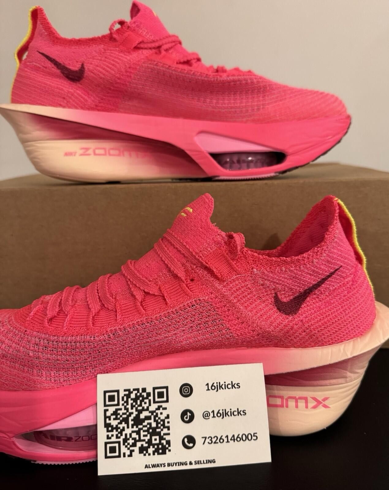 Nike Wmns Nike Air Zoom Alphafly Next% 3 Hyper Pink Crimson Size US 8 / IT 38 - 3 Thumbnail