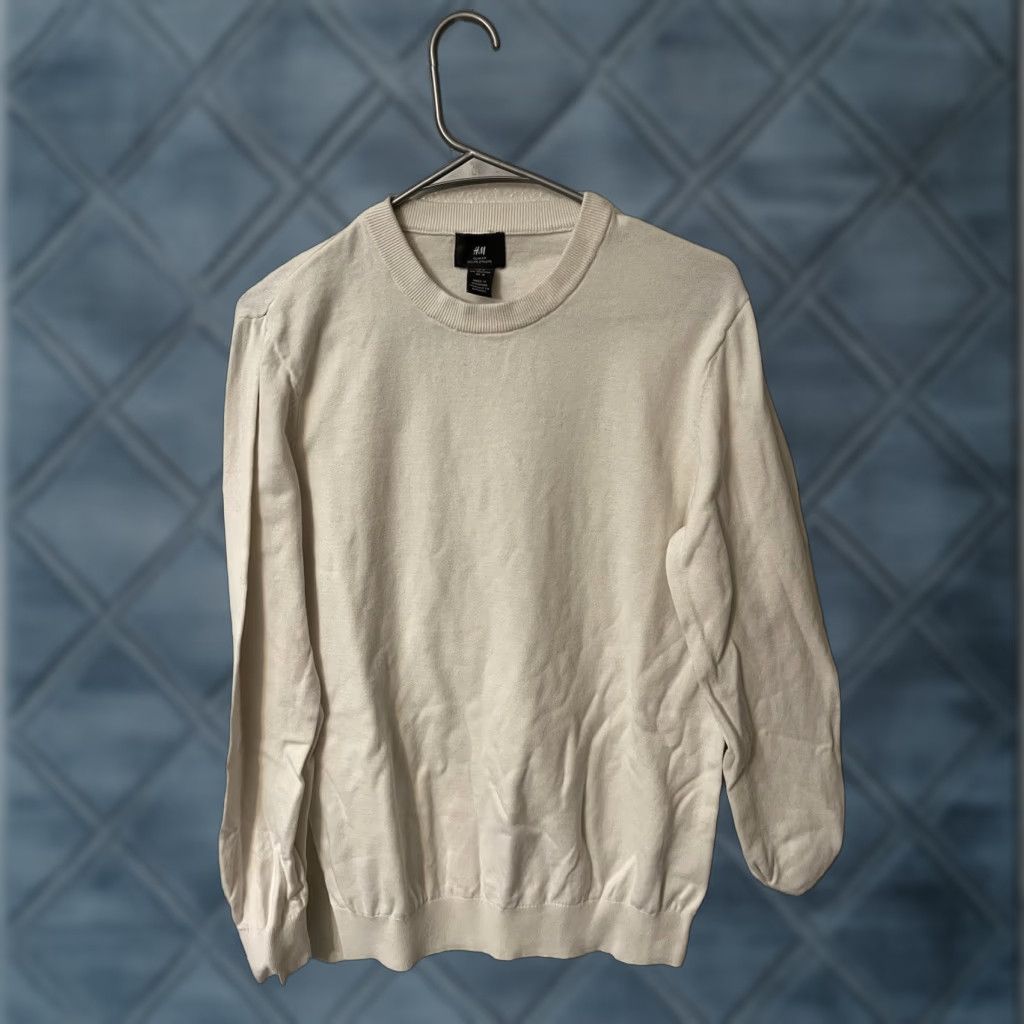 H&M H&M Mens Sweater Size Medium Ivory Long Sleeve Crew Neck Slim Fit Size US M / EU 48-50 / 2 - 1 Thumbnail