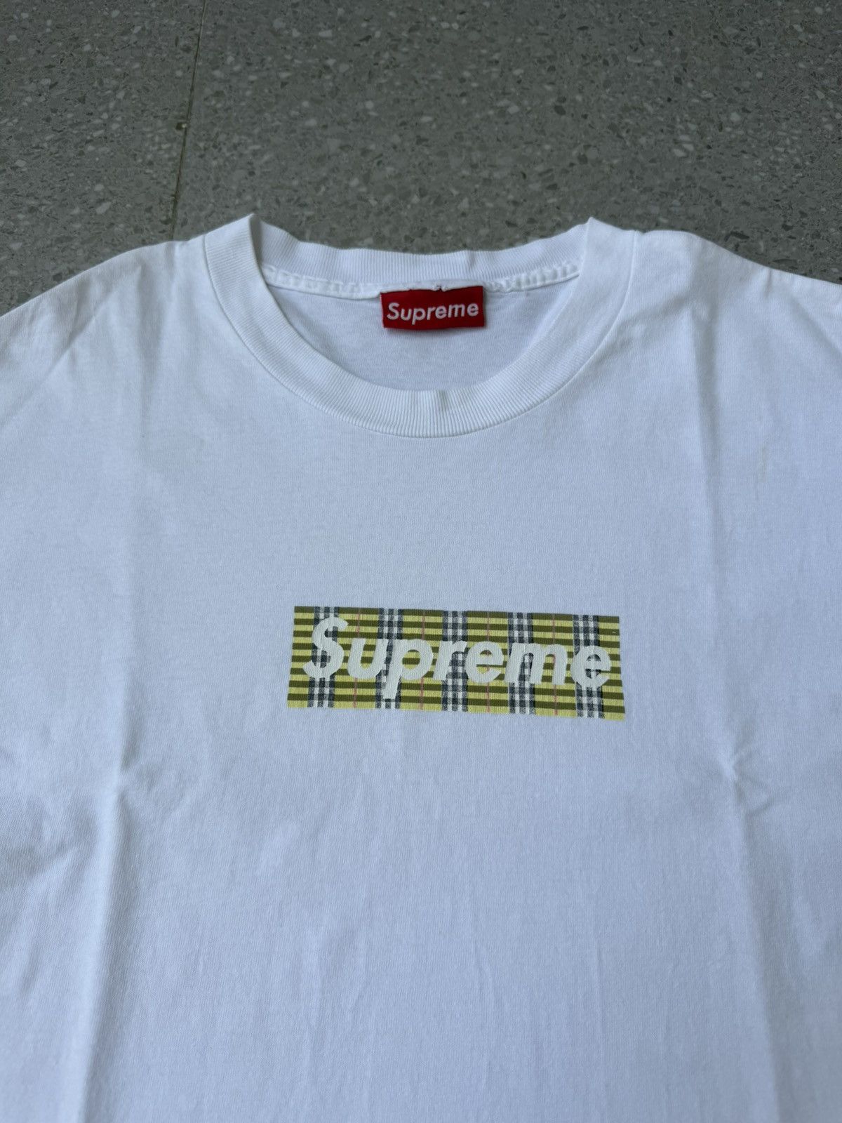 Burberry × Supreme Supreme Burberry Box Logo Tee | Grailed