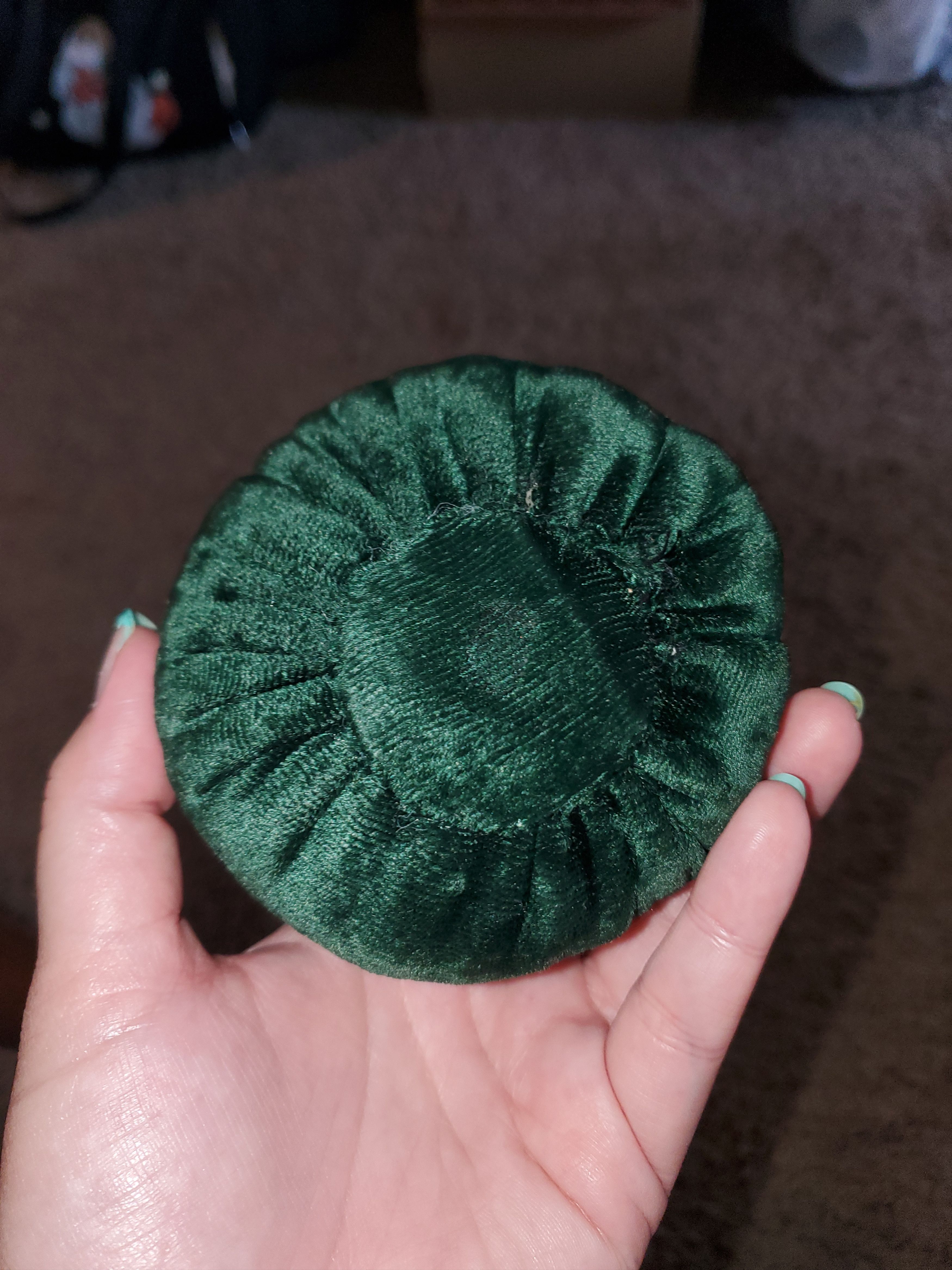 Vintage Vintage Hand Made Beaded Velvet Sewing Pincushion Size ONE SIZE - 2 Thumbnail