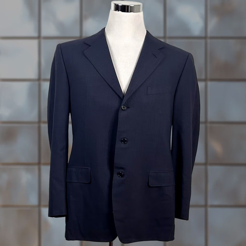 Canali Canali 42R Dark Blue Wool Sport Coat Three-Button Double Vented Italy Mens Jacket Coat Size US XS / EU 42 / 0 - 1 Thumbnail