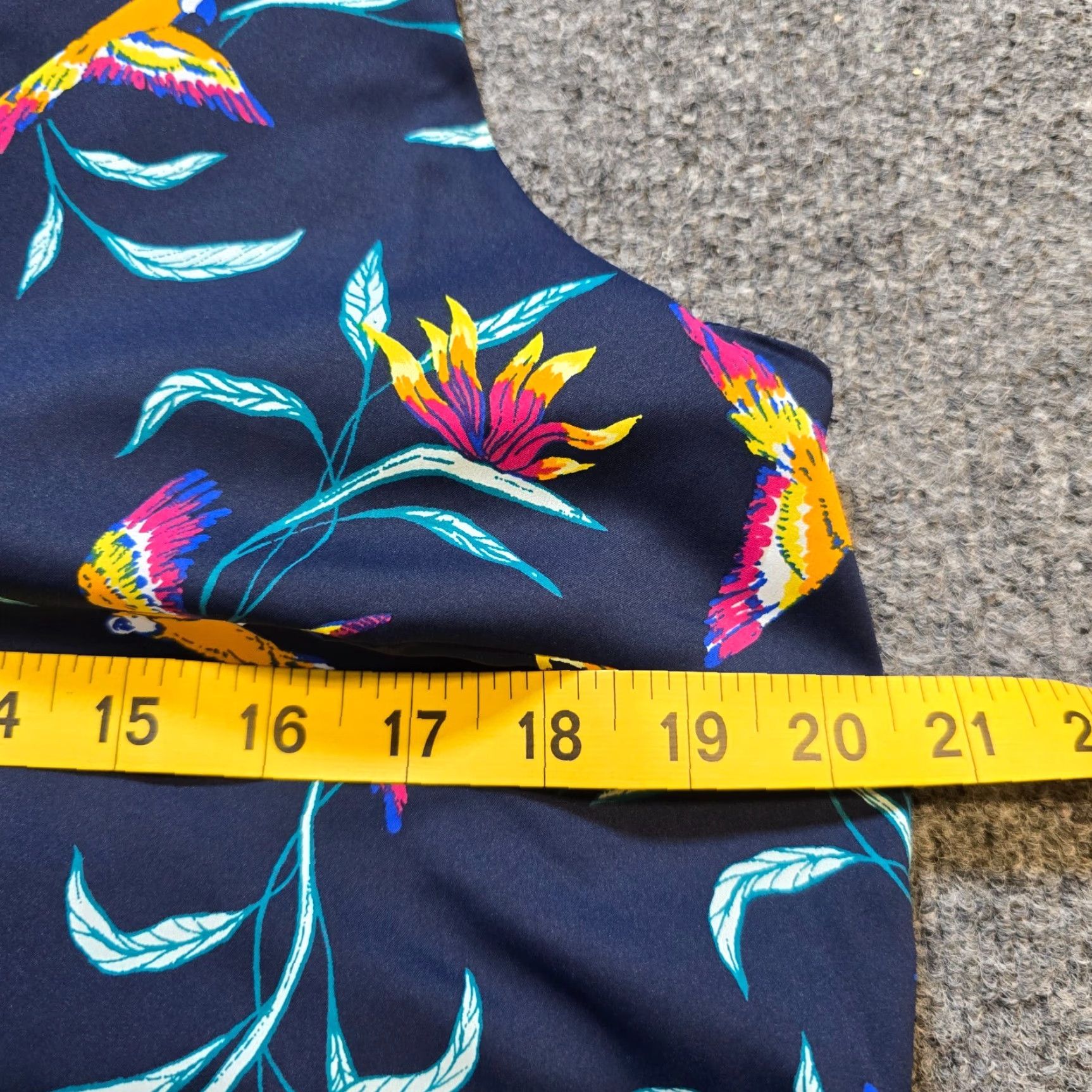 Vintage Coolibar Dress Womens Large Blue Birds Tropical Vizcaya Aloha Lightweight UPF Dress Ladies Size L / US 10 / IT 46 - 6 Thumbnail