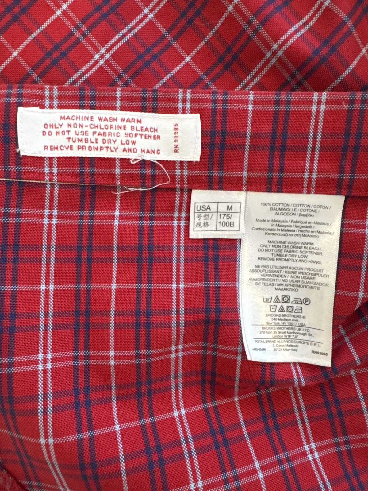 Brooks Brothers Red Plaid Supima Button Down Size US L / EU 52-54 / 3 - 4 Thumbnail
