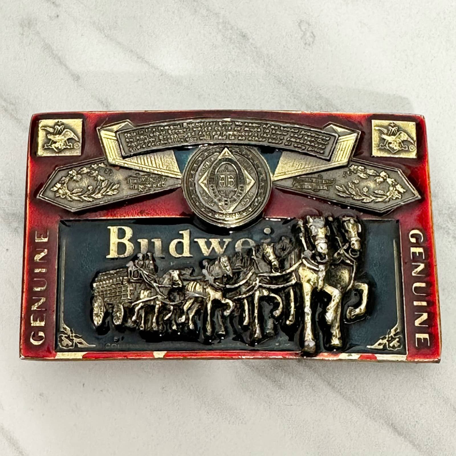 Ceinture étui Vintage En Cuir Budweiser - Marque Udder Finery - Taille 46 - Occasion