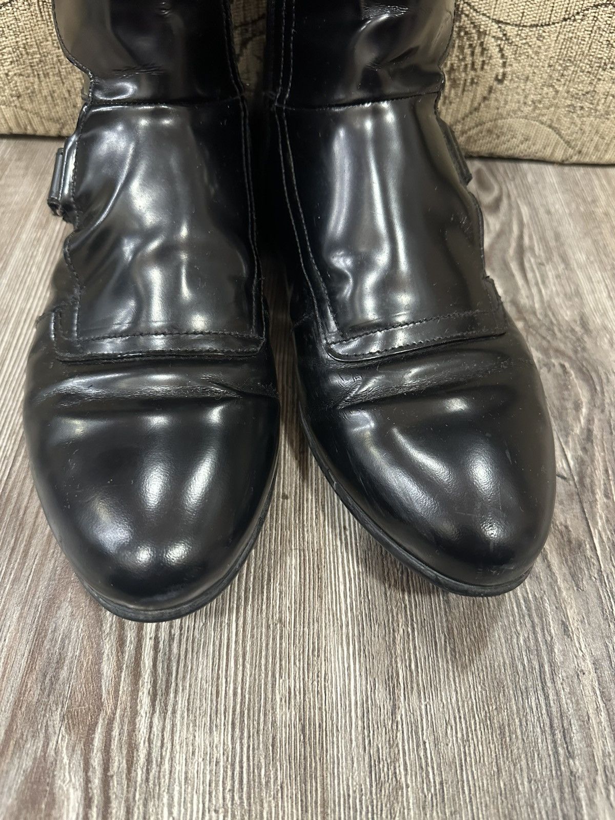 Leather × Prada × Vintage Vintage early 2000s Prada leather moto boots size 8,5 Size US 8.5 / EU 41-42 - 3 Thumbnail